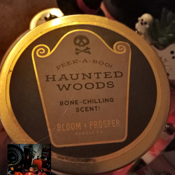 Black Smoked Glass Skeleton Halloween Candle - Picture 3 of 5